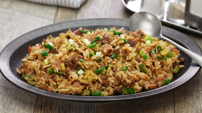 Plate of Cajun dirty rice