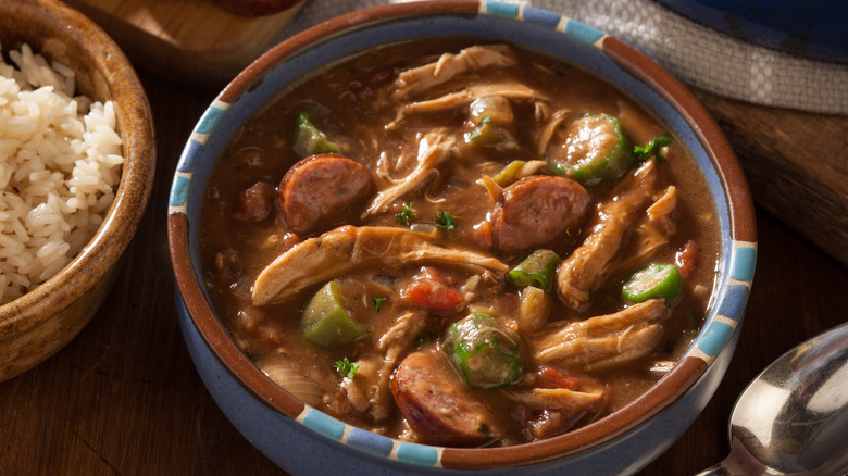 Bowl of Cajun gumbo