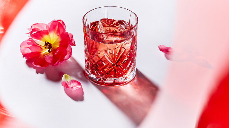 cocktail with flowers