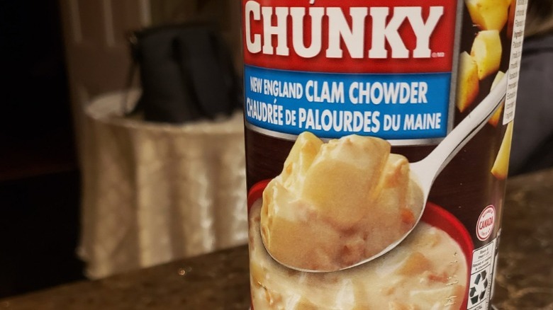 Can of Clam Chowder soup