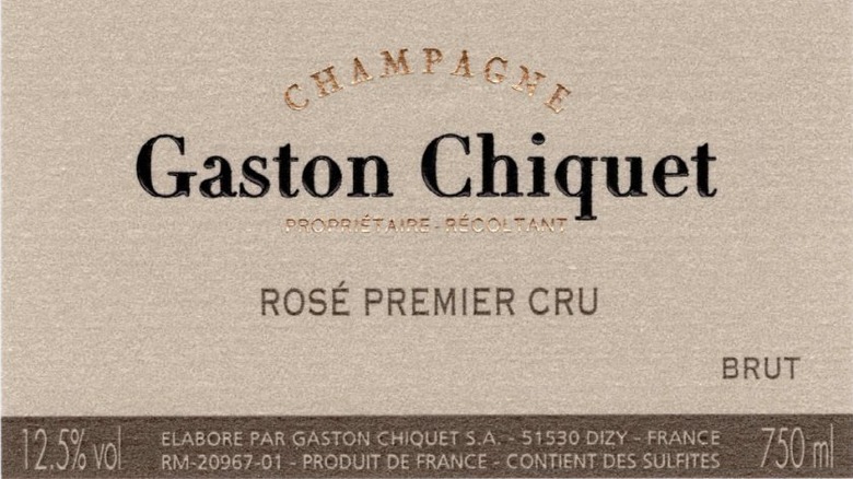 close up of Gaston Chiquet Champagne label