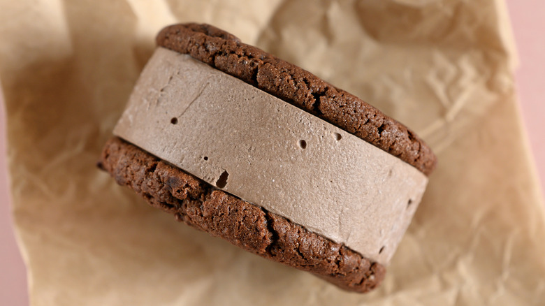 Chocolate ice cream sandwich