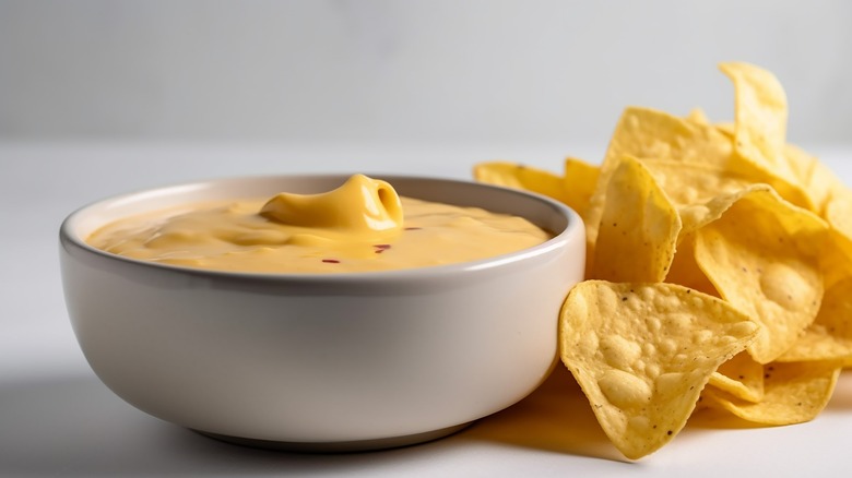 bowl of queso and chips