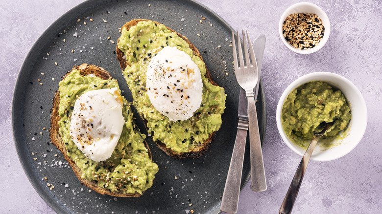 Poached eggs on avocado toast