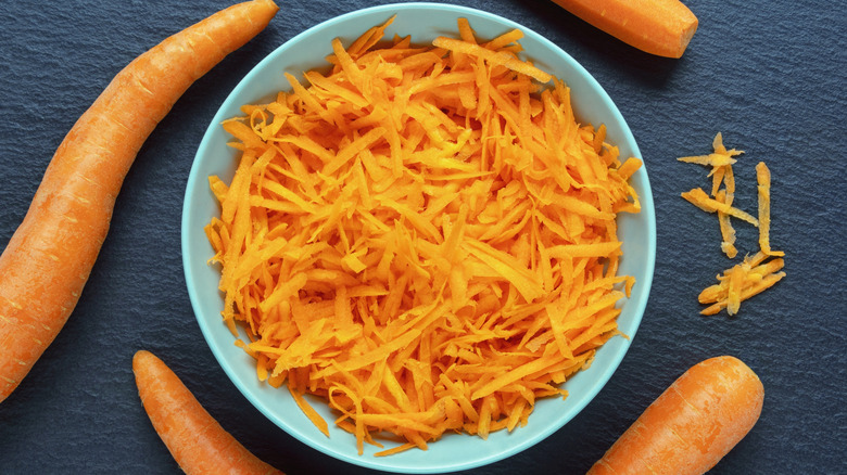 Grated and whole carrots