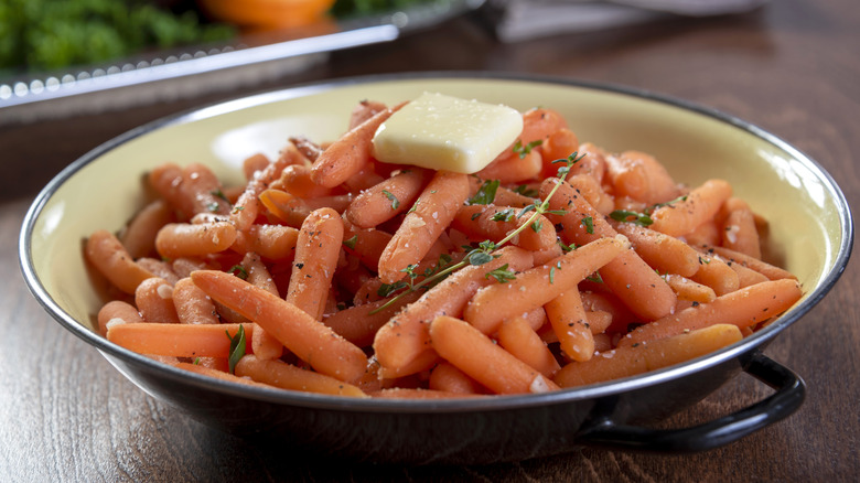 Honey glazed baby carrots