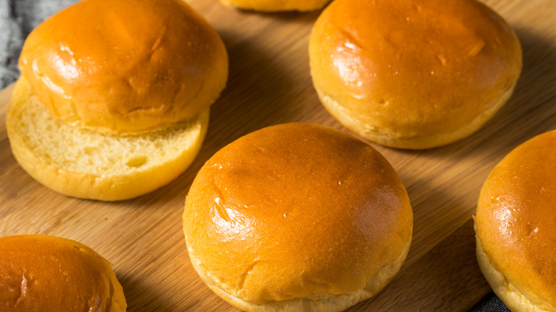 Homemade brioche buns