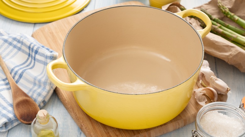 Yellow Dutch oven