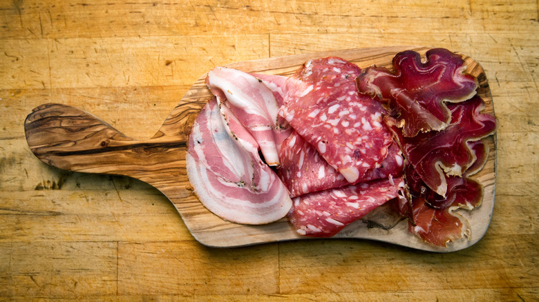 Different cold cuts of cured meats