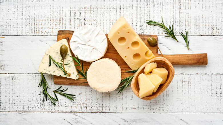 Variety of cheeses