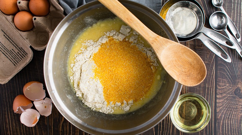 cornmeal ingredients in bowl