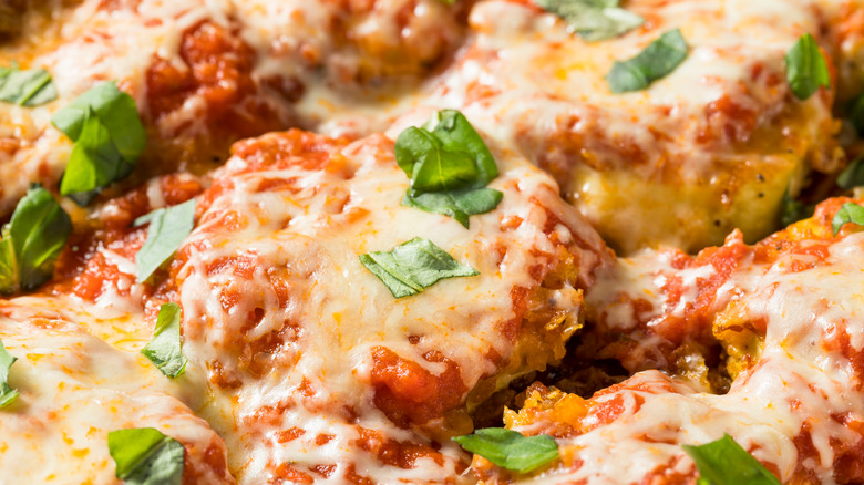 baked parm casserole with basil