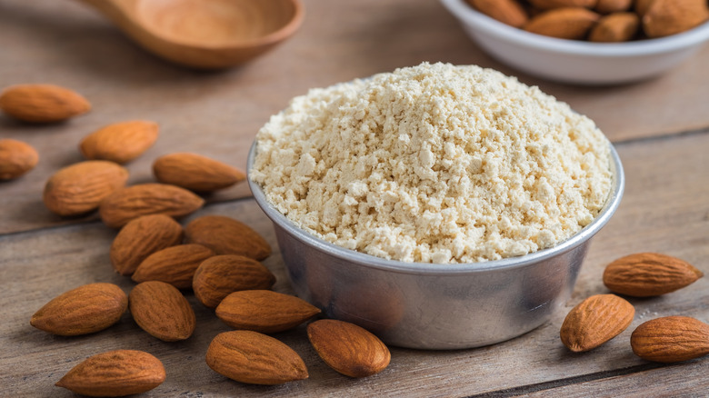 almond flour with whole almonds