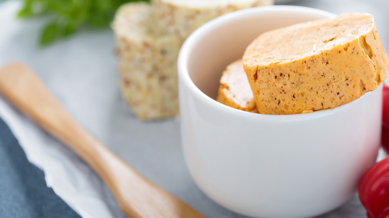 chili butter in ramekin