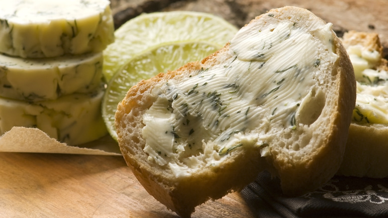 bread with herb lime butter