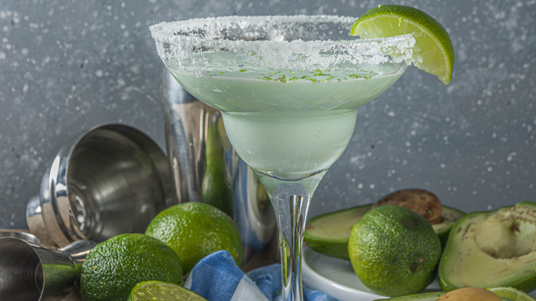 Margarita with lime and avocados