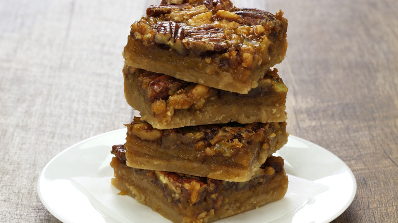 A stack of nut squares