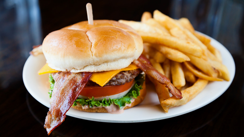 burger and fries