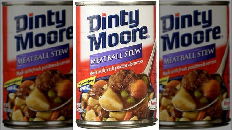 Dinty Moore meatball stew can