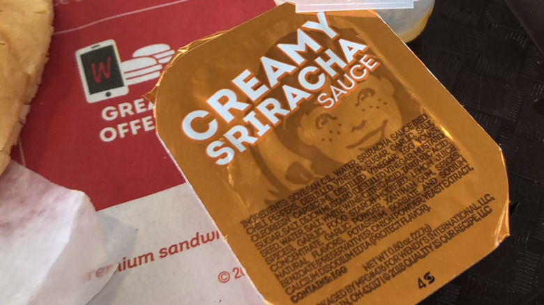 Wendy's creamy sriracha sauce packet