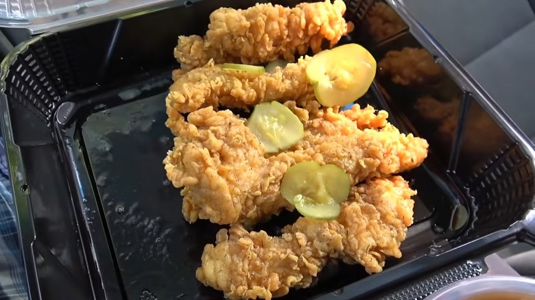 Close-up of KFC Pickle Fried Chicken