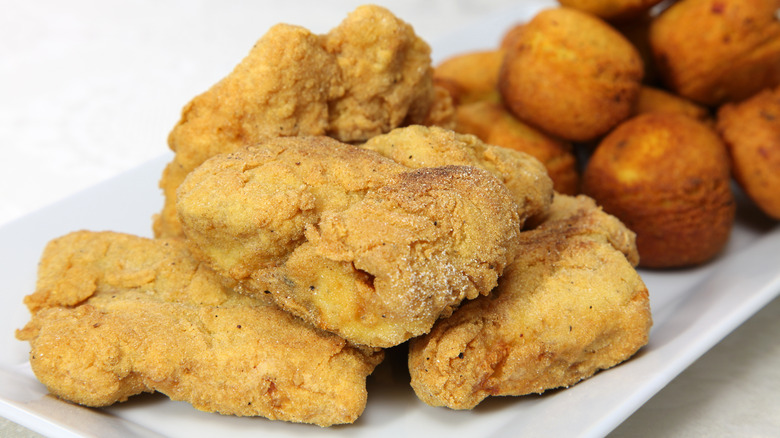 fried catfish and hush puppies