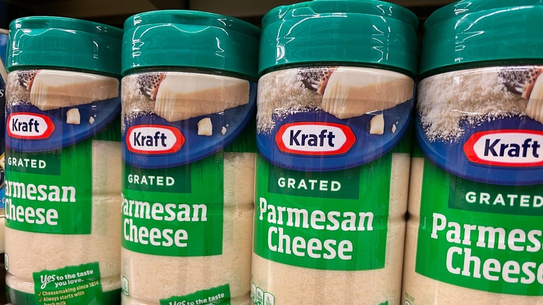 Bottles of Kraft Parmesan cheese