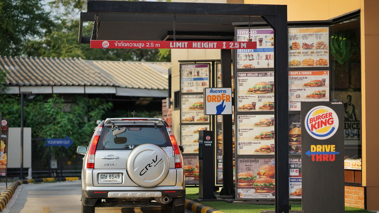 Burger King drive thru car