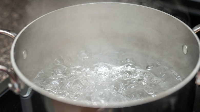 Boiling pot of water