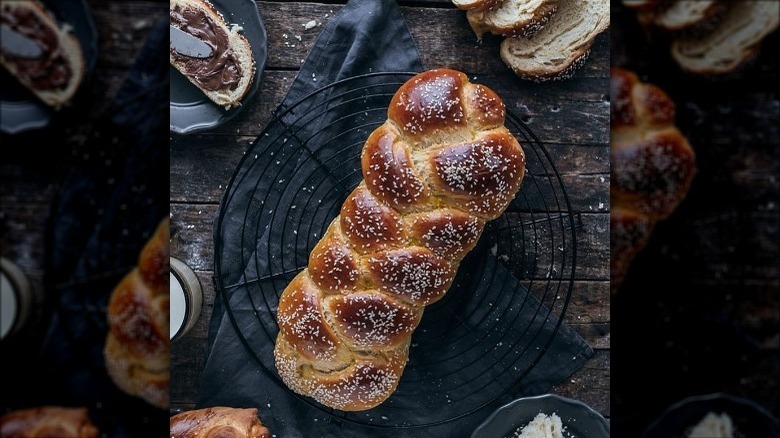 Greek Tsoureki braided bread