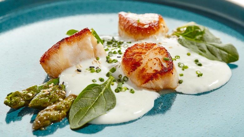 scallops over cream