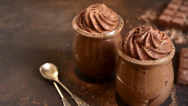 chocolate whipped cream in jars