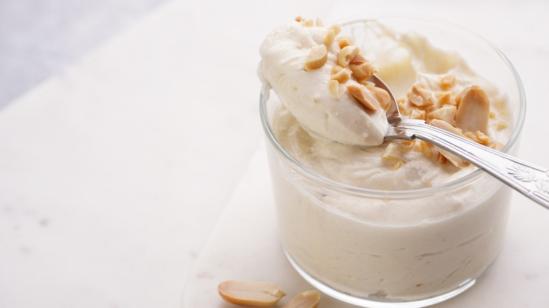 whipped cream with peanuts