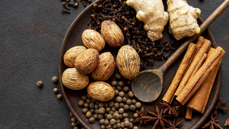 assortment of spices on plate