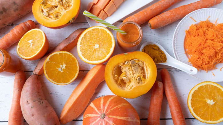 Various squash and root vegetables