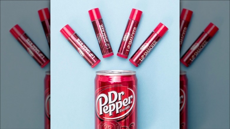 Display of Dr Pepper lip smackers