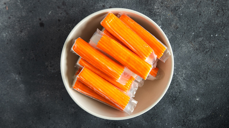 bowl of imitation crab sticks