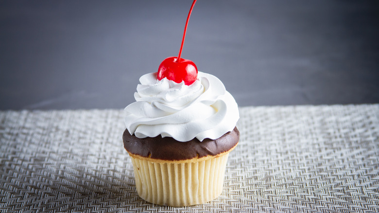 cupcake with whipped topping