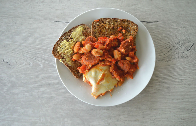 Slow-Cooked Chickpeas on Toast With Poached Egg