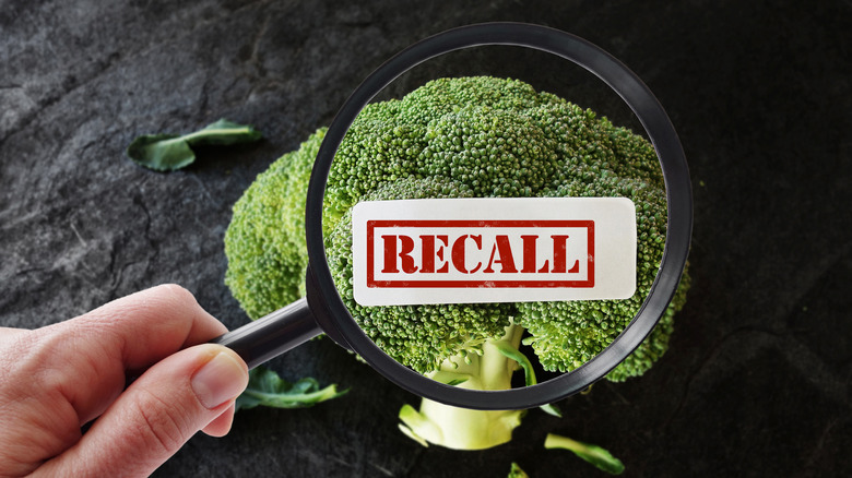 magnifying glass over broccoli recall