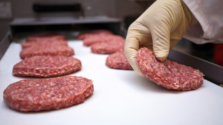 raw beef patties production line