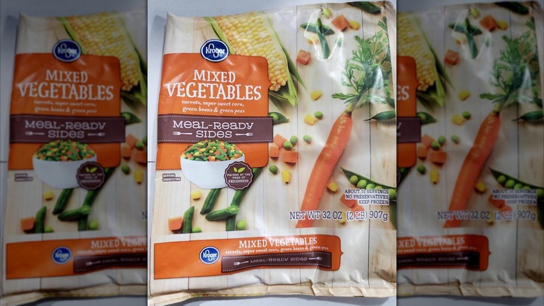 Bag of Kroger frozen mixed vegetables