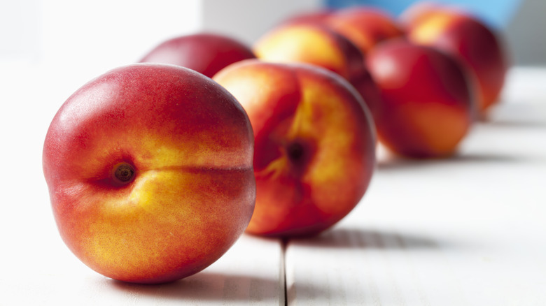 Nectarines on counter