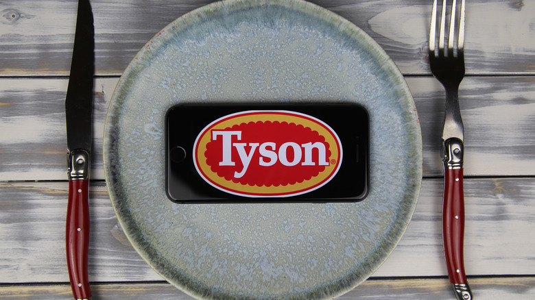 Tyson logo on plate