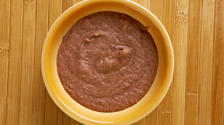 bowl of refried beans