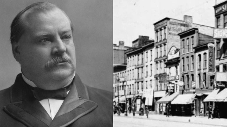 Side-by-side picture of Grover Cleveland and Gerot's French Restaurant