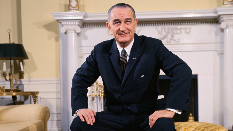 Lyndon Johnson in Oval Office