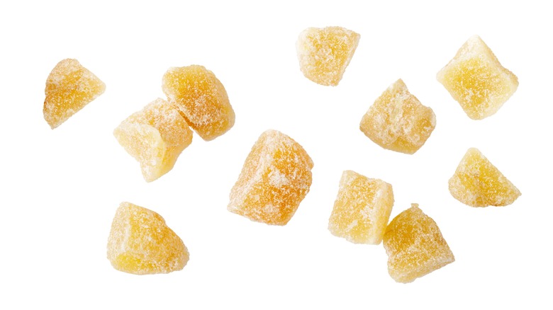 Candied ginger pieces