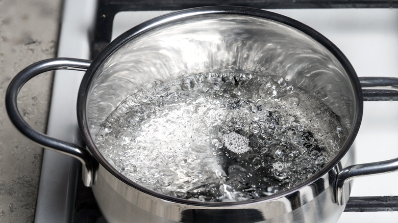 Pot of boiling water