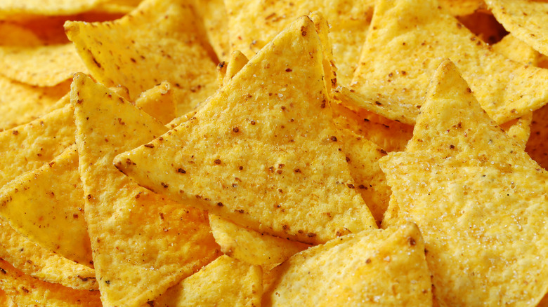 tortilla chips in a pile